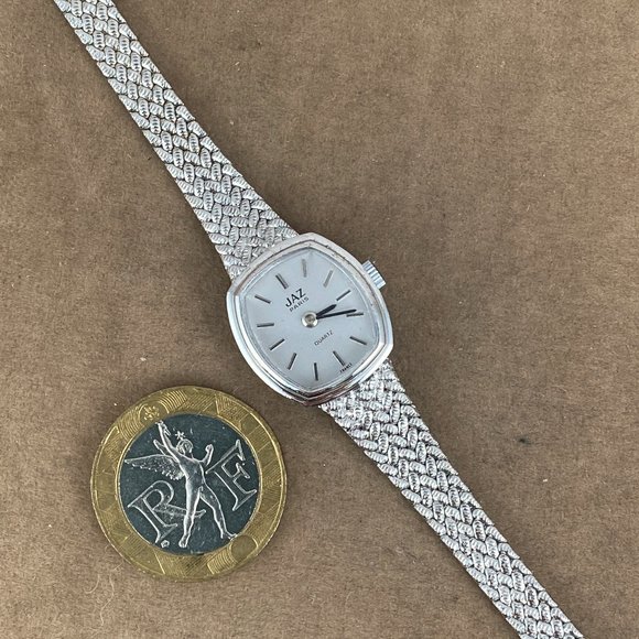 Vintage Jaz Paris French Designer Gold 18K White Gold Plated Watch - Picture 3 of 6